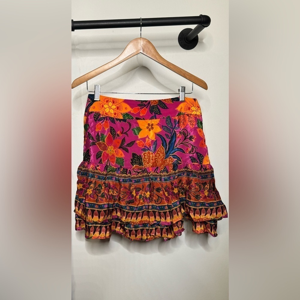 Farm Rio Tropical Tapestry Ruffled Miniskirt - Picture 5 of 7